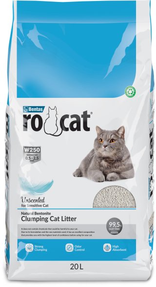 Ro Cat - Комкующийся наполнитель без пыли, "Натуральный", пакет