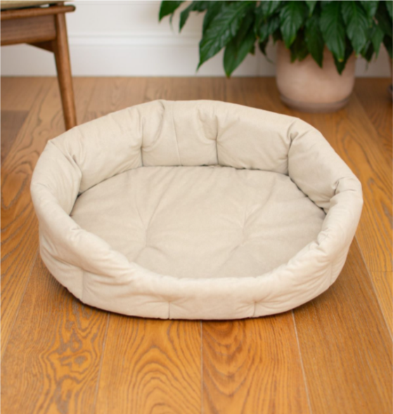 PetSHOP - Лежак овальный с подушкой, бежевый 48x40x17 см