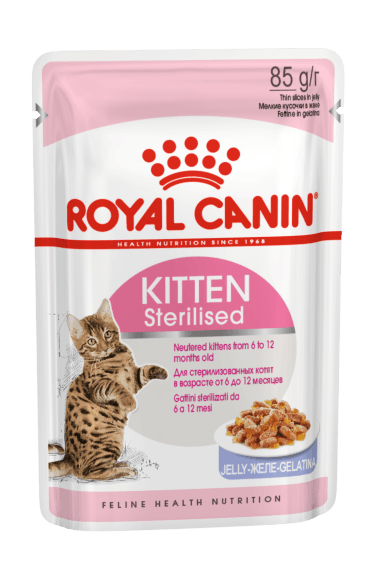 14755.580 Royal Canin Kitten Sterilized - Paychi dlya kotyat posle sterilizacii (v soyse) 85gr kypit v zoomagazine «PetXP» Royal Canin Kitten Sterilized - Паучи для котят после стерилизации (в соусе) 85гр