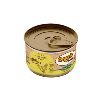 Organic Choice - Консервы тунец с курицей в соусе для кошек 70 гр