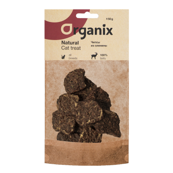 Organix - Лакомство для кошек Чипсы из оленины 50гр