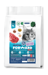 Forward - Сухой корм для стерилизованных кошек и кастрированных котов всех пород, с говядиной 5 кг