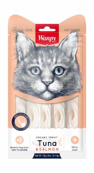 Wanpy Cat - Лакомство для кошек «нежное пюре» из тунца и лосося 70 г