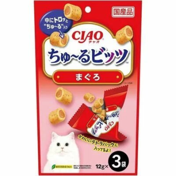 INABA - Лакомство для кошек, подушечки с начинкой на основе желтоперого тунца, 12гр*3