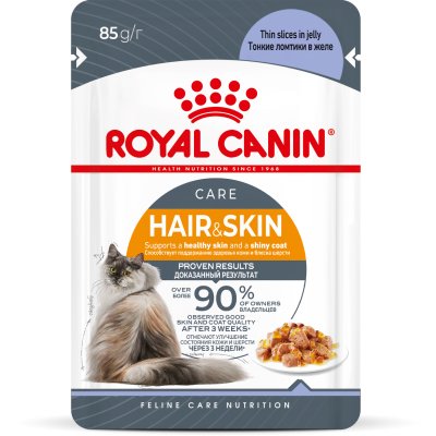 Royal Canin Hair&Skin Care - Влажный корм для поддержания красоты шерсти кошек, в желе 85гр Royal Canin Hair&Skin Care - Влажный корм для поддержания красоты шерсти кошек, в желе 85гр