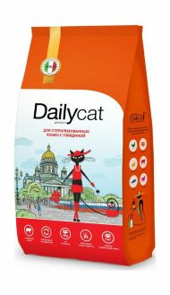 Dailycat Casual Line - Сухой корм для взрослых стерилизованных кошек, С Говядиной