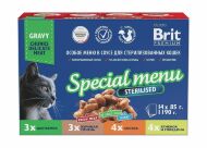 Brit - Набор паучей "Рыбное меню в соусе и желе" для кошек, 14шт*85 гр
