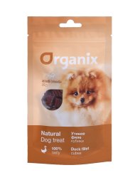 Organix - Лакомство для собак малых пород, утиные кубики, 50гр