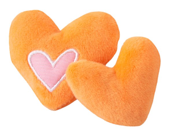 Rogz - Игрушка для кошек плюшевые сердечки с кошачьей мятой 2 шт (Hearts)