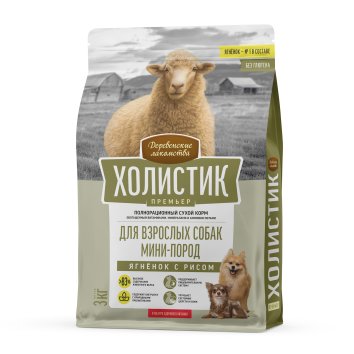 Деревенские Лакомства Холистик - Премьер - Сухой корм для собак мини-пород, Ягненок с рисом