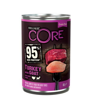 Core 95 - Консервы для собак из индейки с козлятиной и сладким картофелем 400 гр