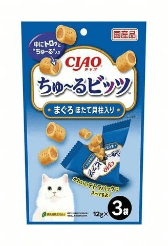INABA - Лакомство для кошек, подушечки с начинкой японского гребешка, 12гр*3