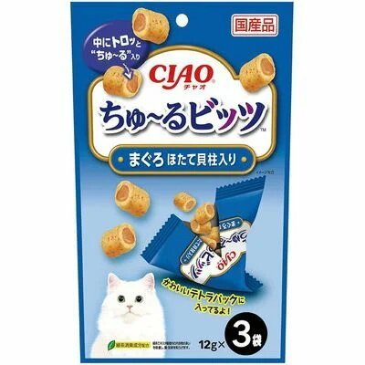 INABA - Лакомство для кошек, подушечки с начинкой японского гребешка, 12гр*3