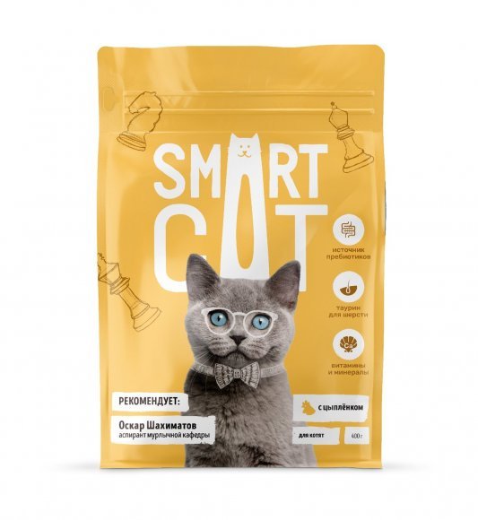 25024.580 Smart Cat - Syhoi korm dlya kotyat, s ciplenkom kypit v zoomagazine «PetXP» Smart Cat - Сухой корм для котят, с цыпленком