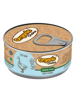 Organic Choice - Консервы для взрослых собак, 100% утка, 100г