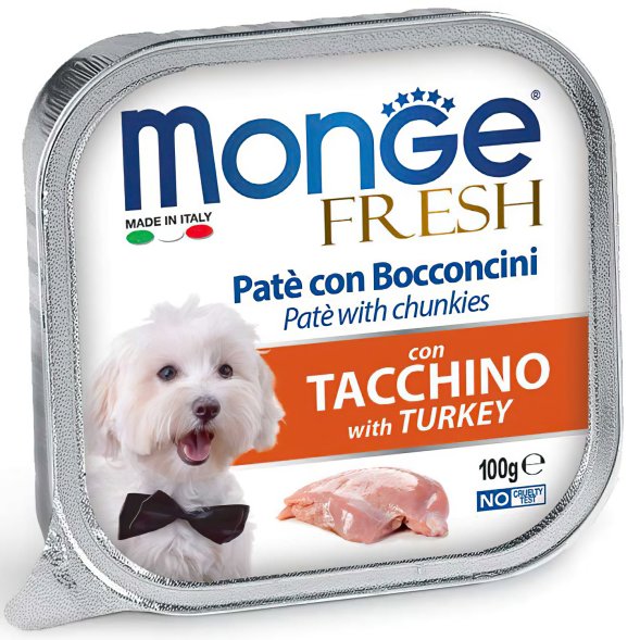 Monge Dog Fresh - Влажный корм для собак с индейкой, консервы 100 г