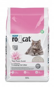 Ro Cat - Комкующийся наполнитель без пыли, с ароматом Детской Присыпки, пакет