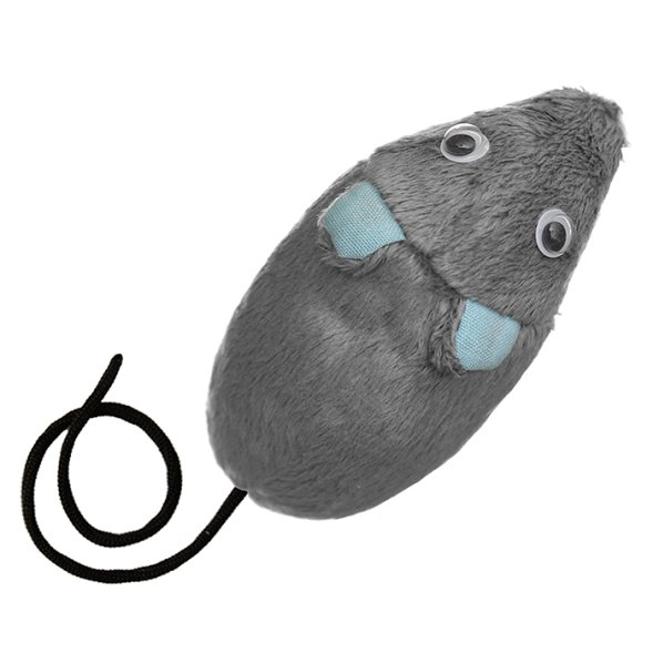 PetSHOP - Игрушка для кошек Мышка из искусственного меха с пищалкой, 9 см