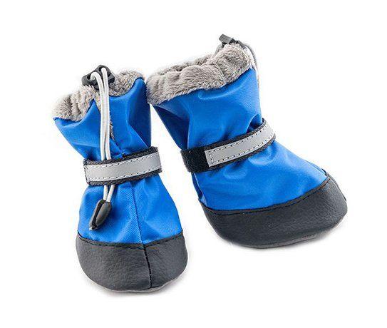 Yami-Yami - Утеплённые ботинки для собак, васильковые со светоотражающей полосой