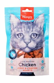 Wanpy Cat - Лакомство для кошек «сердечки» из курицы с треской 80 г