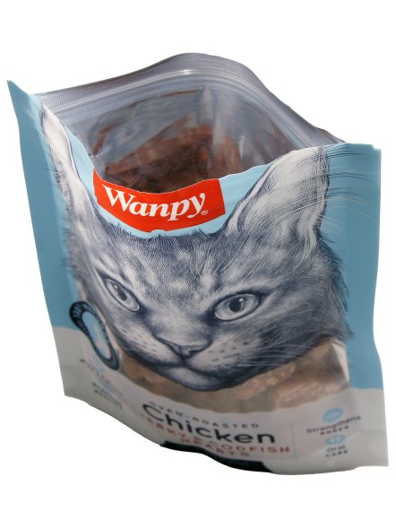 Wanpy Cat - Лакомство для кошек «сердечки» из курицы с треской 80 г
