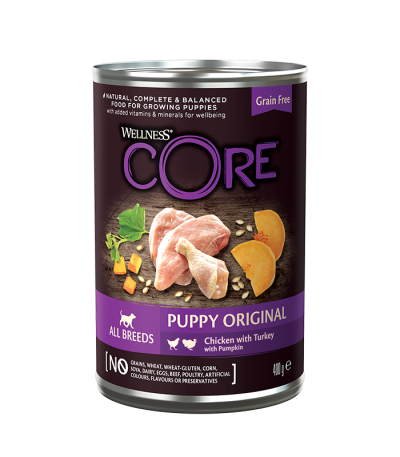 Core 95 - Консервы для щенков из курицы с индейкой и тыквой 400 гр