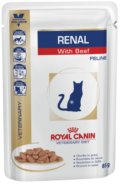 Royal Canin Renal для Кошек - Кусочки в соусе говядиной 85 гр