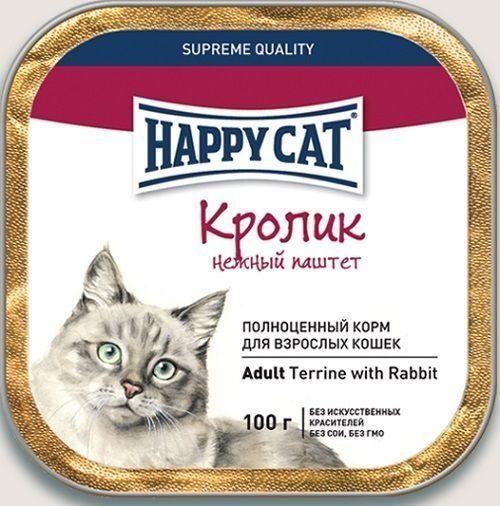 Happy Cat - Консервы для кошек, паштет с кроликом 100гр