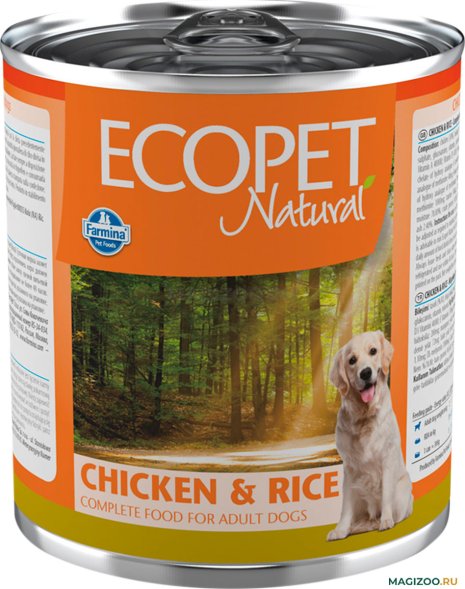 Farmina Ecopet - Консервы для собак, Курица и Рис 300 гр
