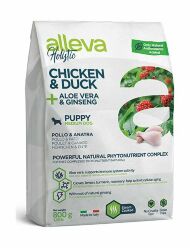 Alleva Holistic - Сухой корм для щенков, беременных и кормящих, средних пород, беззерновой, курица с уткой, алоэ вера и женьшенем 