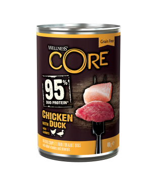 Core 95 - Консервы для собак из курицы с уткой и морковью 400 гр
