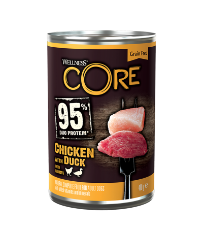 Core 95 - Консервы для собак из курицы с уткой и морковью 400 гр