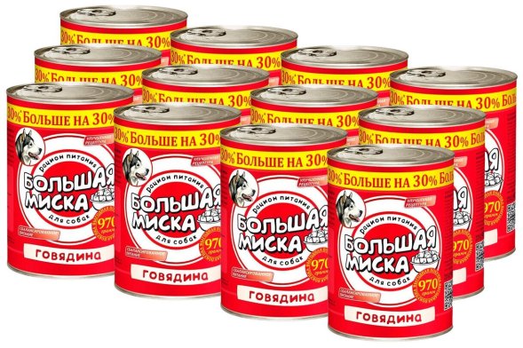 Зоогурман - &amp;quot;Большая Миска&amp;quot; - Консервы для собак, с цыпленком 970гр