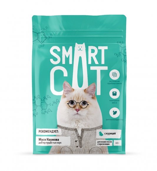 25026.580 Smart Cat - Syhoi korm dlya sterilizovannih koshek s kyricei kypit v zoomagazine «PetXP» Smart Cat - Сухой корм для стерилизованных кошек с курицей