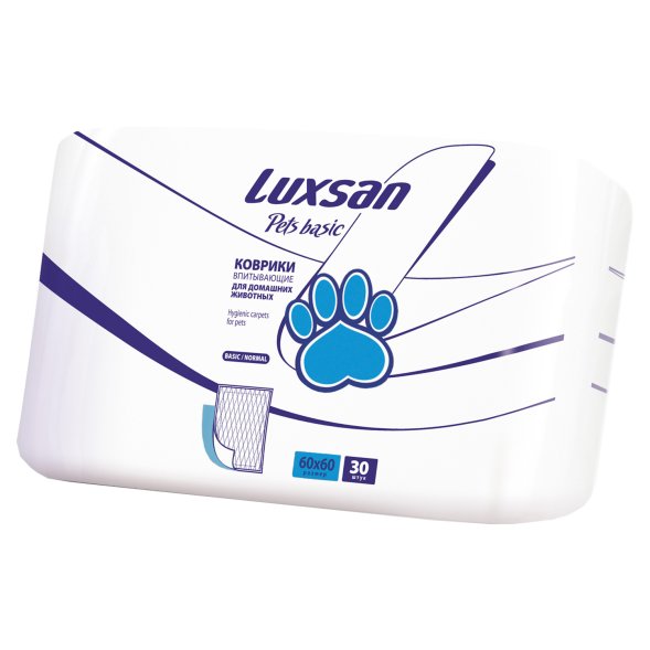 LUXSAN Basic - Коврики (пеленки) для животных 60х60, 30 шт