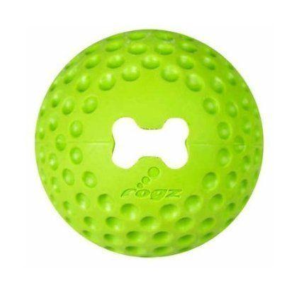 Rogz Gumz - Мяч для щенков из литой резины с отверстием для лакомств, средний
