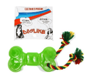 Doglike - Игрушка для собак, Кость с канатом, Зеленый, 41 см