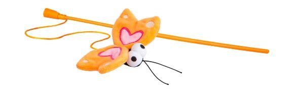 Rogz - Игрушка-дразнилка для кошек с плюшевой бабочкой с кошачьей мятой