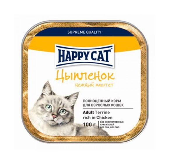 Happy Cat - Консервы для кошек, паштет с цыпленком 100гр