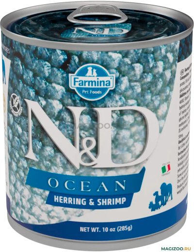 Farmina N&D Ocean - Консервы для собак, Сельдь с Креветками 285 гр