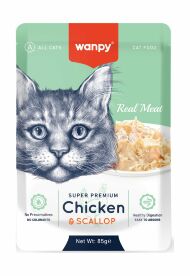 Wanpy Cat - Пауч для кошек из курицы и гребешка 85 г