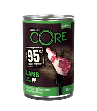 Core 95 - Консервы для собак из ягненка с тыквой 400 гр