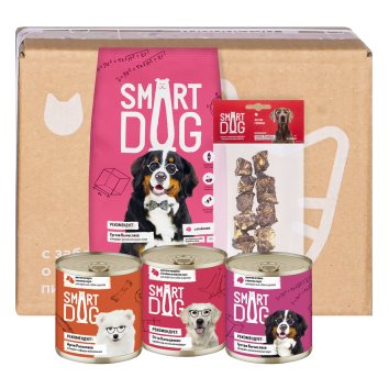 Smart Dog - Корм Smart Box Мясной рацион для умных собак крупных пород