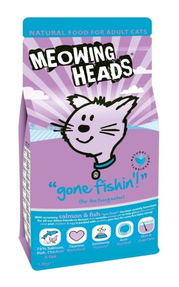 Meowing Heads - Сухой корм для взрослых кошек с лососем, курицей