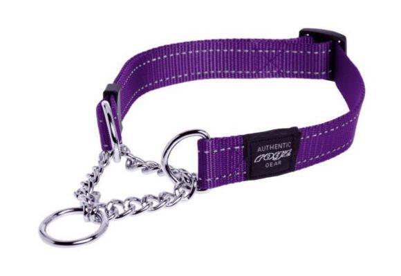 9454.580 Rogz Obedience Half Check Collar - Polyydavka strogaya seriya Utility fioletovii . Zoomagazin PetXP obedience-half-check-reflective-stitching-hc-e-purple.jpg