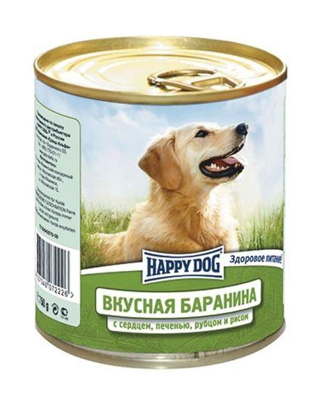 Happy Dog - Консервы для собак с бараниной, сердцем, печенью, рубцом и рисом 750 гр