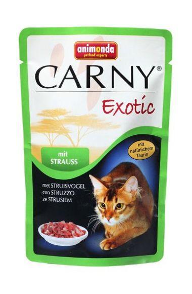 Animonda Carny Exotic - паучи для кошек с мясом страуса 85гр