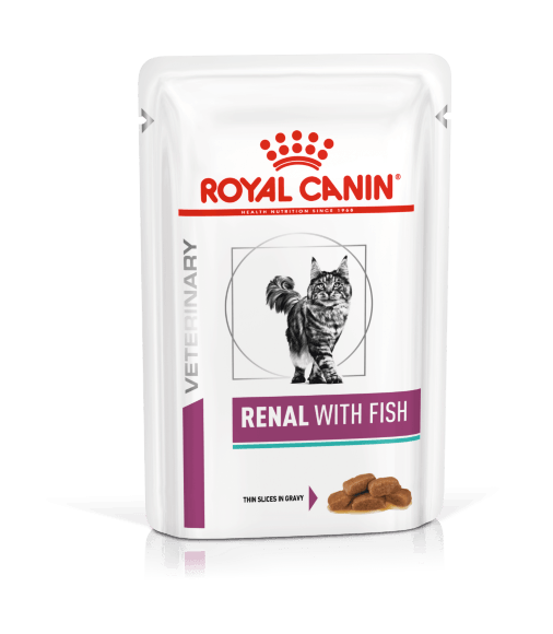 21730.580 Royal Canin Renal dlya Koshek - Kysochki v soyse s riboi 85 gr kypit v zoomagazine «PetXP» Royal Canin Renal для Кошек - Кусочки в соусе с рыбой 85 гр