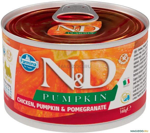 Farmina N&amp;amp;D Pumpkin - Консервы для собак, Курица с Тыквой и Гранатом 140 гр