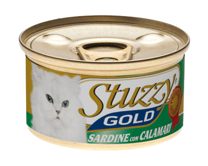Stuzzy Gold - Кусочки в собственном соку для взрослых кошек с сардинами и кальмарами 85 гр